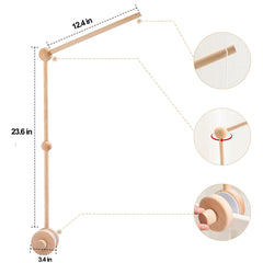 Nerdichic wooden mobile arm installation guide image showing easy assembly
