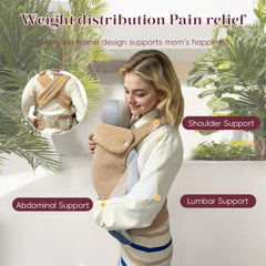 Nest Blanche ergonomic baby carrier foldable neck support highlights peaceful naps on the go.