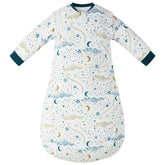 Nest Designs Stars White sleep bag closed, cozy organic cotton for sensitive skin.
