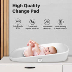 Nest Mello changing pad with height scale for growth tracking during changes