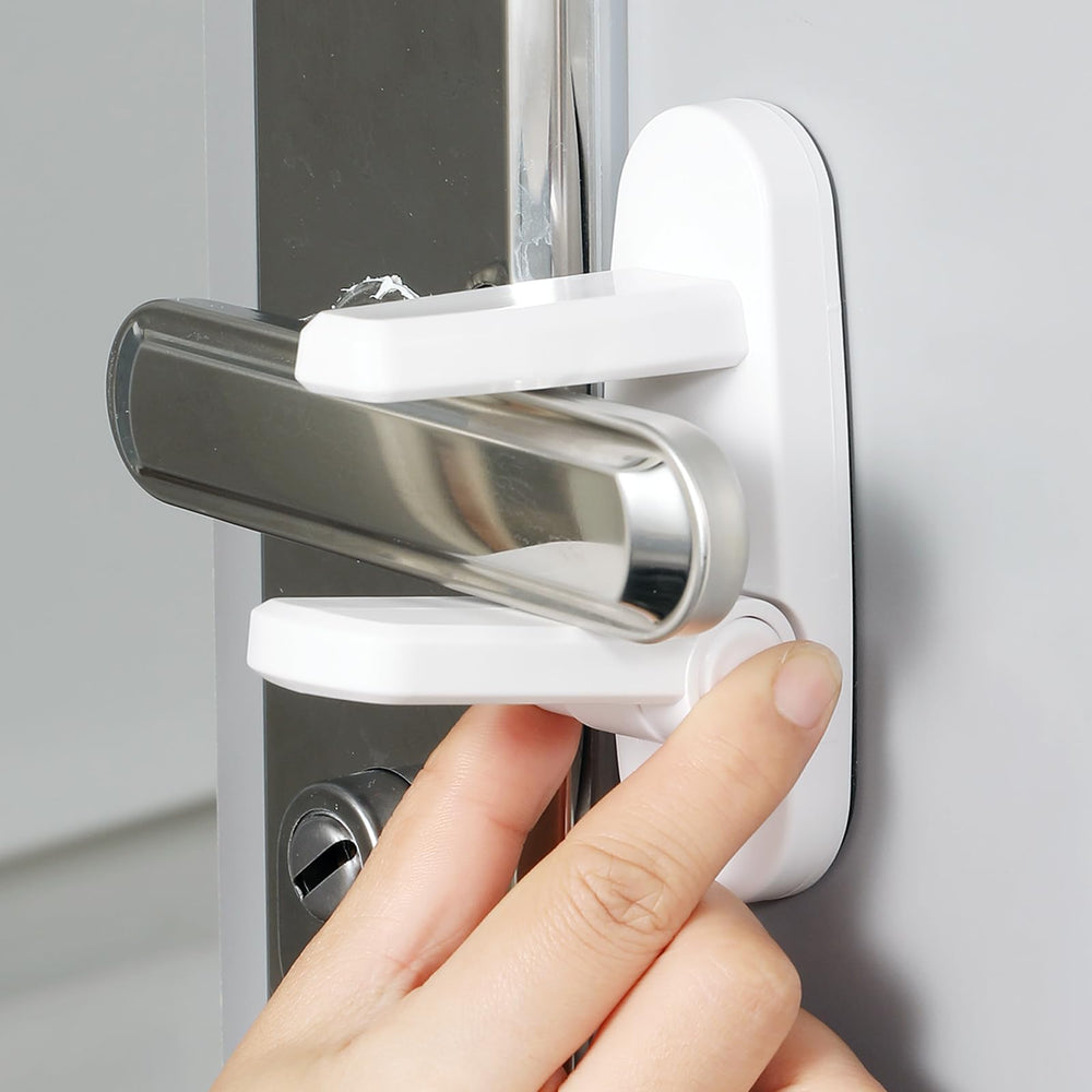 NestGuard door lever lock 2-pack box view highlights easy no-tool installation