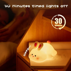 NesveCit rechargeable bunny night light keeps cords away with cord-free use