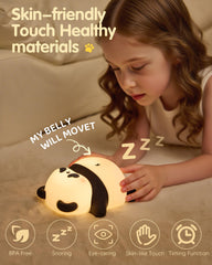 NesveCit Snoring Panda Night Light battery powered for wireless use.