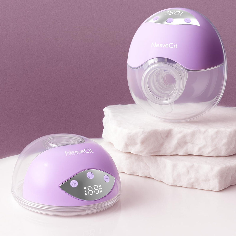 NesveCit wearable breast pump in bra enables hands free pumping on the go.