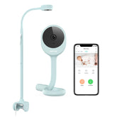 NETVUE Peekababy camera on 4-in-1 stand provides panoramic crib view for better monitoring.