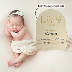 Newborn Nest easel stand display keeps your baby moment within reach on any shelf.