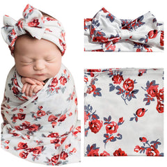 Newborn Swaddle Blanket fabric texture close-up highlights cotton-poly blend softness.