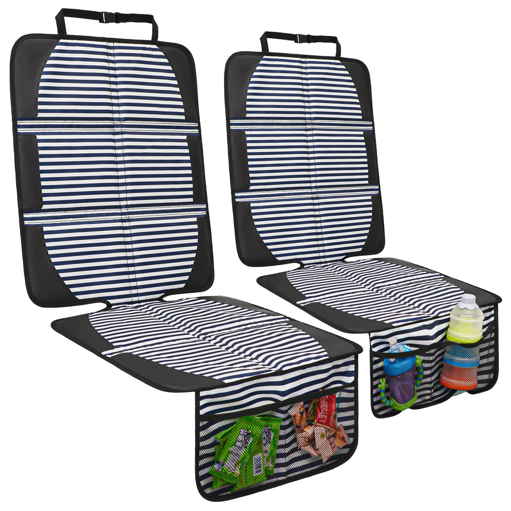 NEWFOM car seat protector back seat stripe design keeps upholstery protected.
