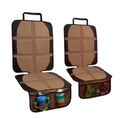 NEWFOM car seat protector 2-pack front view highlighting durable 600D fabric for travel protection.