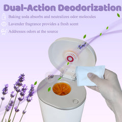 NEWKE dual-action deodorization closeup showing odor absorption and lavender scent