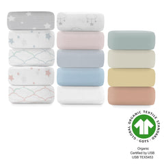 Newton Baby fitted crib sheet being machine washed to emphasize easy care.