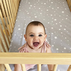 Newton Baby fitted crib sheet plain white, ultra-soft organic cotton for delicate skin