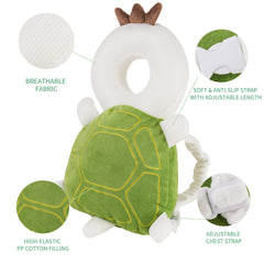 Newvenper baby head protector backpack close-up of elasticated shoulders for adjustable comfort.