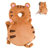 Newvenper tiger head protector backpack front view for safe toddler outings.