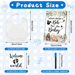 Newwiee PET stencils with 22 patterns guide crisp bib designs.