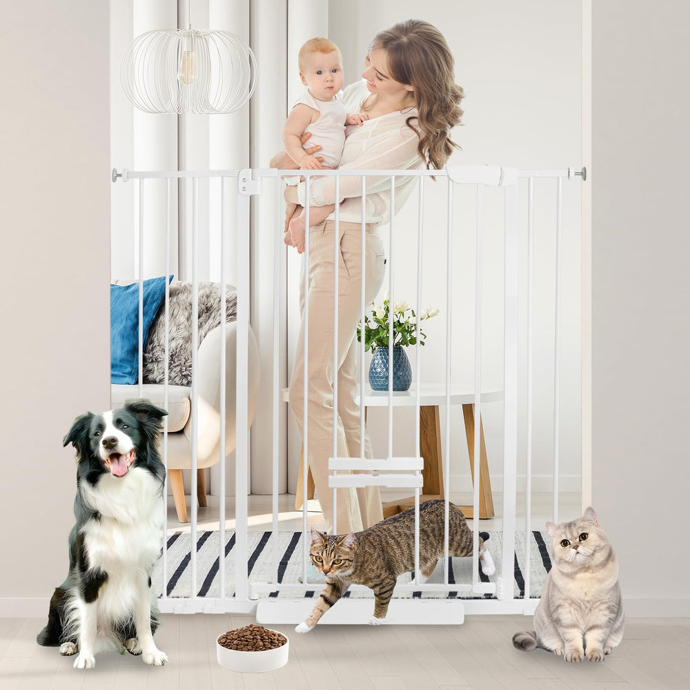 NexusSmash 41in baby gate with cat door provides secure, pet-friendly passage for kids and cats.