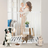NexusSmash 41in baby gate with cat door provides secure, pet-friendly passage for kids and cats.