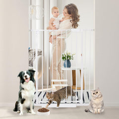 NexusSmash 41-inch tall gate on stairs provides safe separation for pets and kids.