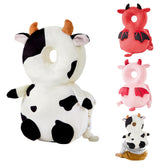 NICE CHOICE cow-pattern baby head back protector back view with soft cushioning for gentle falls.