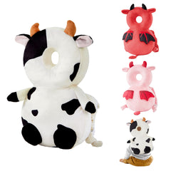 NICE CHOICE cow-pattern baby head back protector back view with soft cushioning for gentle falls.