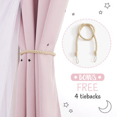 NICETOWN two-tone pink and grey curtains brighten bedrooms while providing privacy and light control.