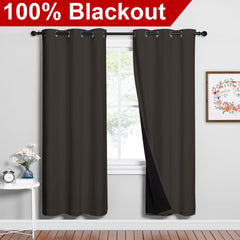 NICETOWN blackout curtains grommets 1.6in closeup for easy sliding and modern style