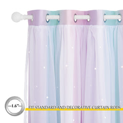 Closeup of NICETOWN curtain grommets for easy hanging and smooth operation
