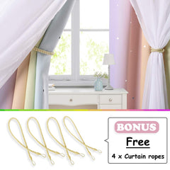 NICETOWN rainbow layered curtains add colorful mood and gentle light diffusion