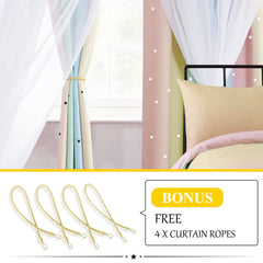 NICETOWN Star Curtains double-layer blackout with sheer panel for balanced privacy.