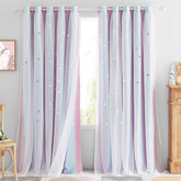 NICETOWN Star ombre two-layer curtains showing privacy and soft light diffusion