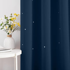 NICETOWN star-cutout-curtains star-design closeup showing decorative light filtering through cutouts