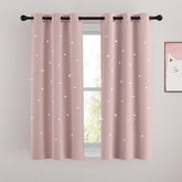 NICETOWN star hollow-out curtains show a stars pattern in a kids room window for cozy ambiance
