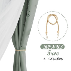 NICETOWN star moon cutout curtains with visible grommets and layered design