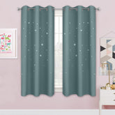 NICETOWN Stars Curtains closeup of star cutouts creating a dreamy night-light effect.
