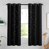 nicetown twinkle curtain with hollow stars adds cozy starry light and privacy to kids' room