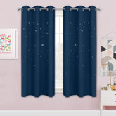 NICETOWN star-cutout curtains close-up showing twinkling designs for kids' room