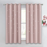 NICETOWN twinkle curtain with star-cutouts creates magical light patterns for bedtime.