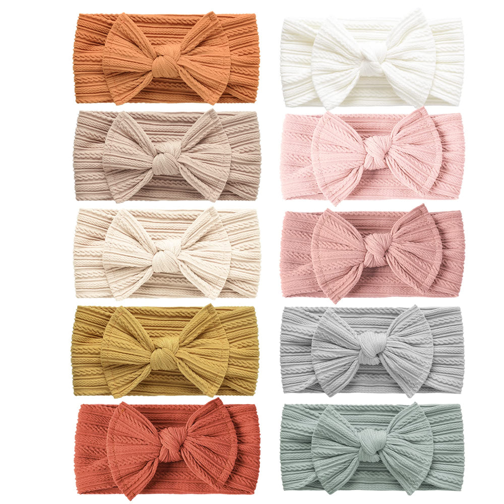 Niceye baby girls headband with orange bow, comfortable stretch for newborns and toddlers