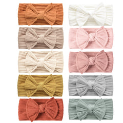 Niceye baby girls headband with orange bow, comfortable stretch for newborns and toddlers