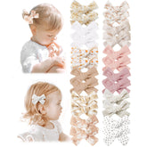 Niceye baby hair clips with floral embroidery, 24-piece set for coordinated outfits and easy styling.