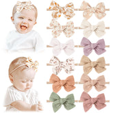 Niceye baby headbands embroidery bows featuring soft nylon band for gentle daily wear.