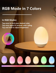 NICKLUC Egg Night Light charging dock, rechargeable and portable.