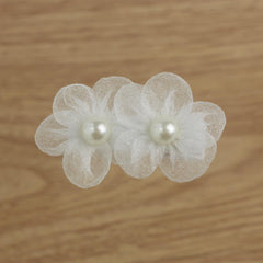 Nihao Baby white bow headband option pairs with clip for coordinated styling