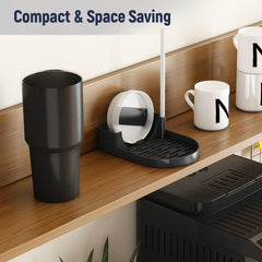 NiHome compact rack 6.1x4.5 inches saves space while drying a cup, lid, and straws.