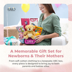 Nikki's Gift Baskets soft book offers baby-friendly tactile exploration and gentle entertainment.