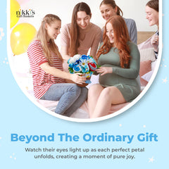 Nikki's Gift Baskets hand-rolled flower-style clothes bouquet display