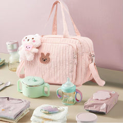 NIKUKY diaper bag tote cartoon pattern shows cute design for stylish on-the-go parenting.