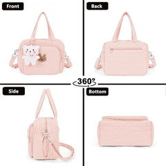 NIKUKY diaper bag tote insulated pockets keep bottles at the right temperature during outings.
