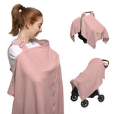 Nilsa 5-in-1 nursing cover blush front view offers versatile privacy in public spaces