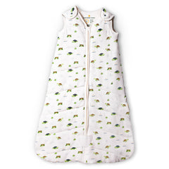 NINTARABABY 1.5 tog sleep sack with snuggle squad print keeps baby snug at bedtime.